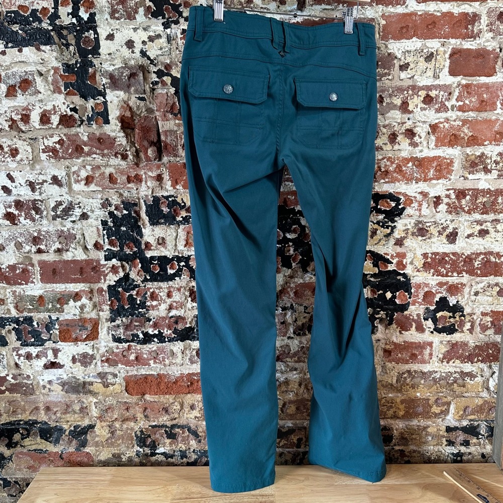 Prana Pants Womens 2 Green Stretch Mid Rise Hiking Camping Trail - Picture 5 of 16